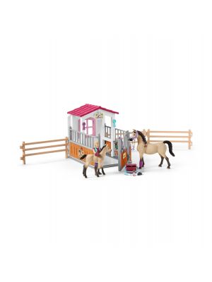 Schleich 42369 Cheval Box avec chevaux arabes et soigneuse de chevaux