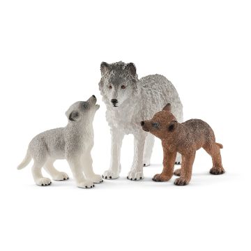 Schleich Wildlife 42472 loups mère à petits