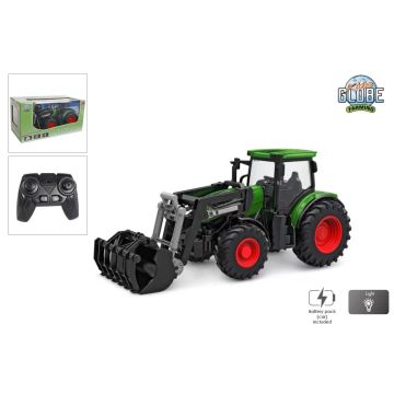 Kids Globe Farming RC Tracteur 2,4 GHZ léger et chargeur frontal bleu 27 cm 510315