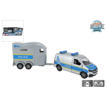 Kids Globe VW Transporter Police avec remorque pour chevaux Cheval Liberté DE 28,5 cm 520495