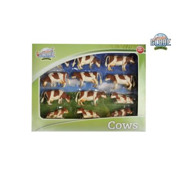 Kids Glober Farming Vaches rouges couchées et debout, 12 pièces 1:32 571968
