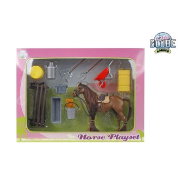 Kids Globe Horses Ensemble de jeu avec cheval et accessoires 13cm 640120
