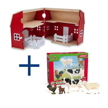 Pack Schleich #1 Farm World Maison en bois 42602 + Farm World Coffret de démarrage Ferme 42729