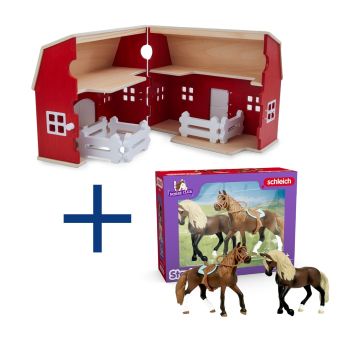 Pack #2 Schleich Farm World Maison en bois 42602 + Horse Club Coffret de démarrage Paso Peruano 42738