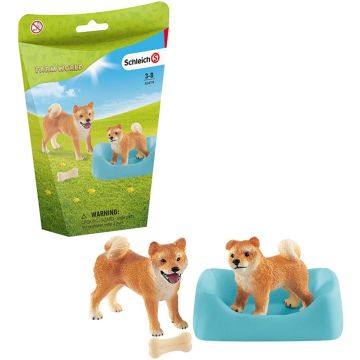 Schleich Farm World Shiba Inu mère et chiot 42479