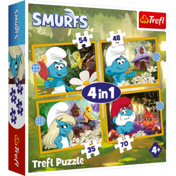 La vie au village des Schtroumpfs 4-en-1 Puzzles – TREFL