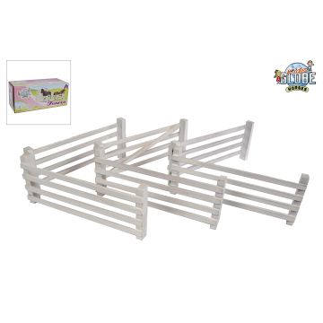 Kids Globe 6 clôtures en bois 1:24 blanc 510229