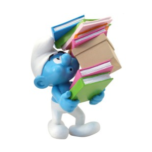 Plastoy Smurf met stapel boeken 13 cm