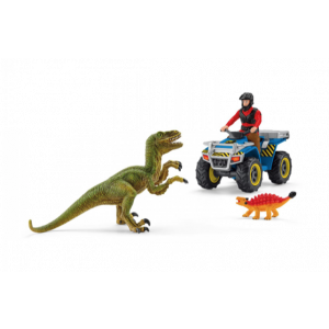 Schleich Dinosaurus 41466 Suite sur quad au velociraptor