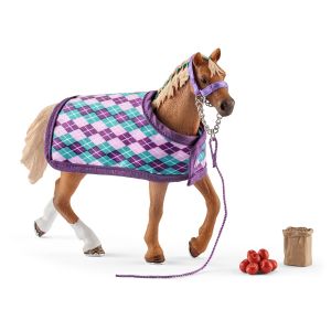 Schleich 42360 Cheval Pur-sang anglais avec couverture