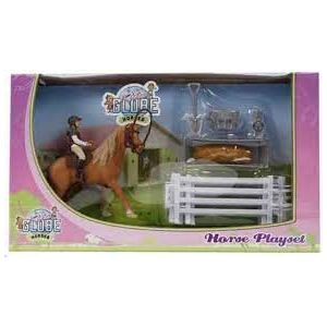 Cheval de jeu Kids Globe avec cavalier et accessoires 640073