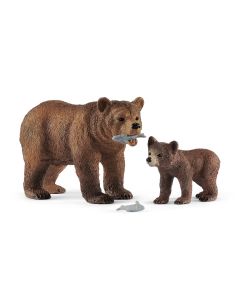Schleich Wildlife 42473 Grizzly Bear mère avec jeune Schleich Wildlife 42473 Grizzly Bear mère avec jeune