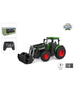 Kids Globe Farming RC Tracteur 2,4 GHZ léger et chargeur frontal bleu 27 cm 510315