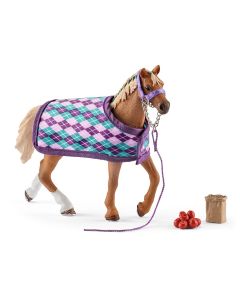Schleich 42360 Cheval Pur-sang anglais avec couverture