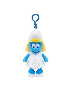 Schtroumpf en peluche avec pince - Le Schtroumpf - 12 cm